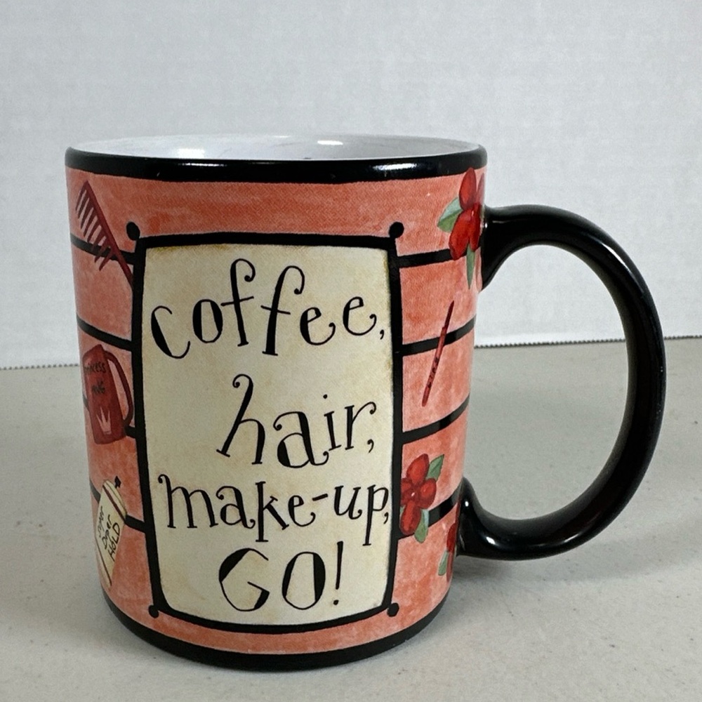 Coffee Hair Make-Up Go Mug, Dan DiPaolo Design,2008 The Lang Companies(Used/EUC)